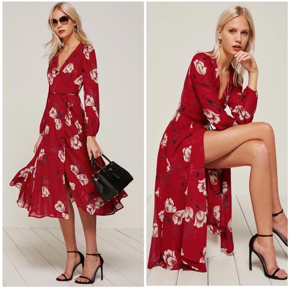 Reformation Chelsea Midi Wrap Dress XS